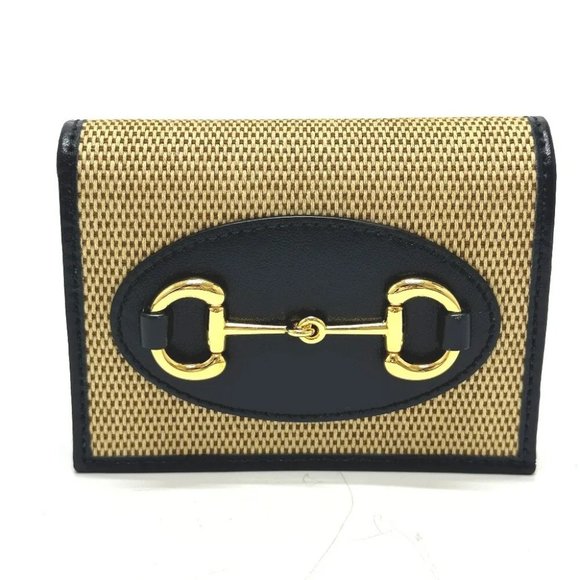 GUCCI Horsebit Compact wallet Trifold wallet Beige/Gold Hardware - Picture 1 of 15
